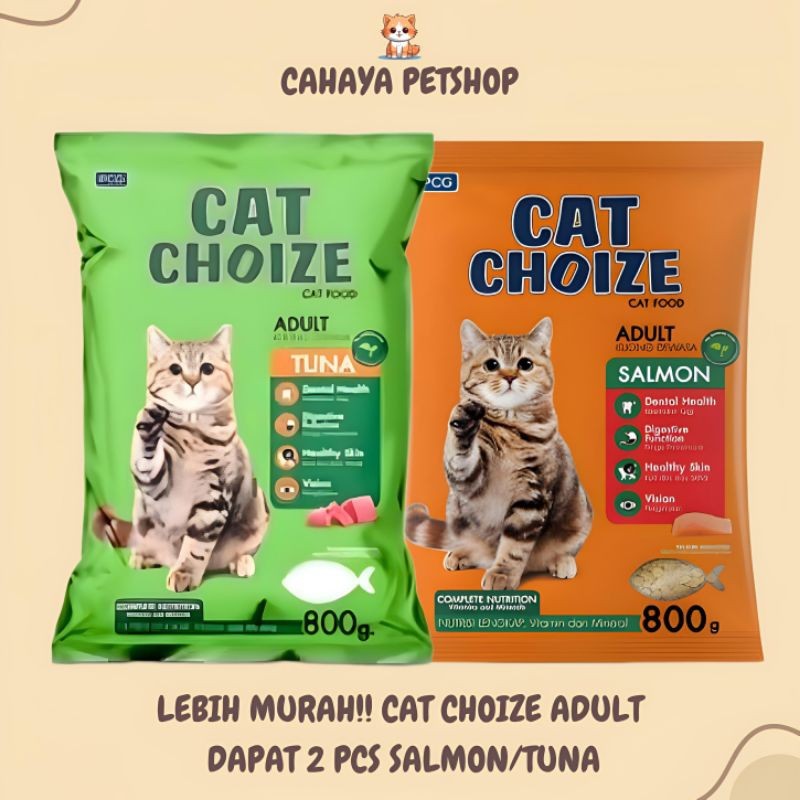 

Konter Makanan Lebih Dapat 2 Pcs! Makanan Kucing Cat Choize Adult 800Gr ( Tuna & Salmon)