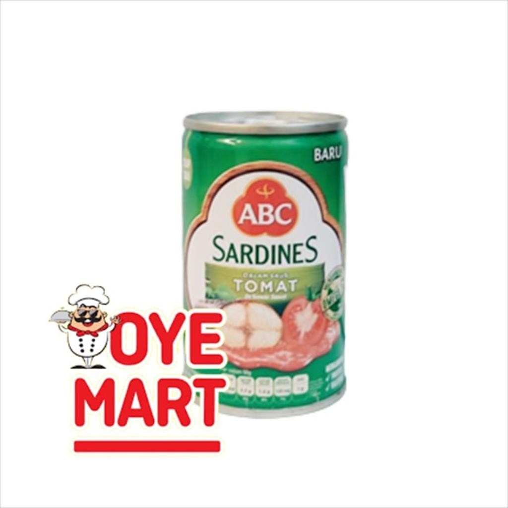 

Konter Makanan Abc Sarden Saus Tomat 155Gr / Ikan Sarden Kaleng