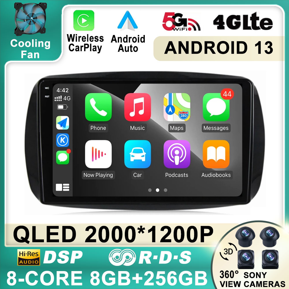 Android 13 For Mercedes Smart 453 Fortwo 2014 - 2020 Autoradio