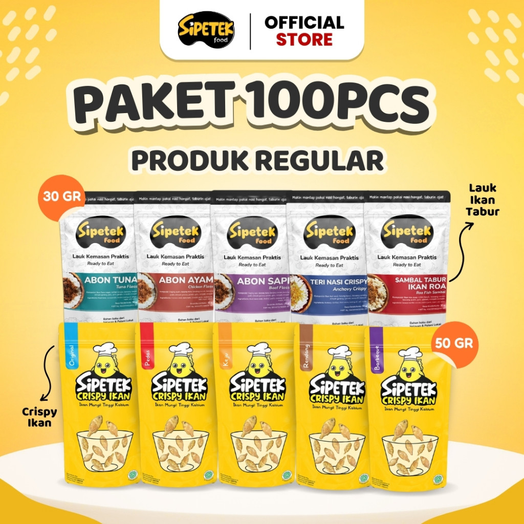 

Sensasi Lezat [Spesial] Paket 100Pcs Lauk Praktis Pouch Sipetek
