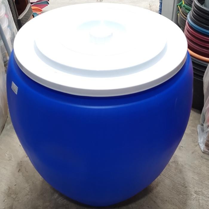 Gentong Air Besar 120 Liter Biru / Tong Air Tutup Plastik Putih Green Leaf 120 Liter Tebal Dan Kuat