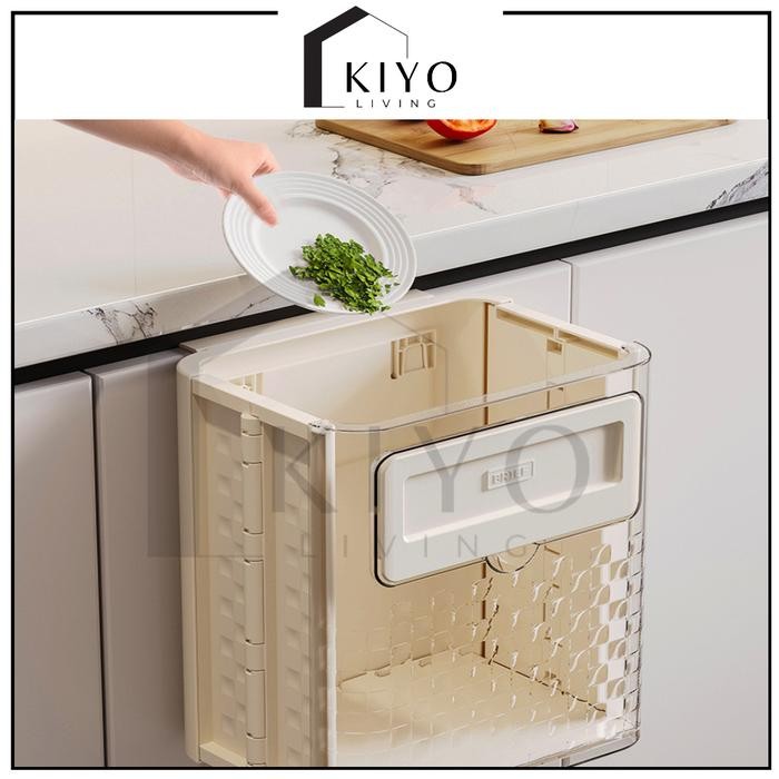 Kiyo Tempat Sampah Dapur Gantung / Tempat Sampah Dapur Lipat Portae / Kotak Tempat Sampah Kamar
