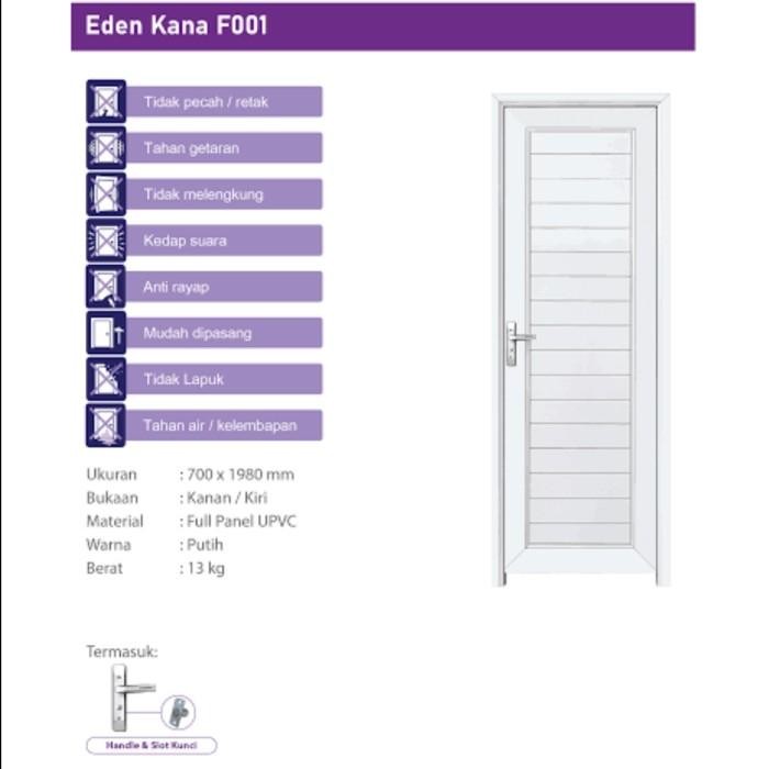 Pintu Upvc Eden Kana Full Panel / Pintu Kamar Mandi Upvc / Pintu Kamar Mandi
