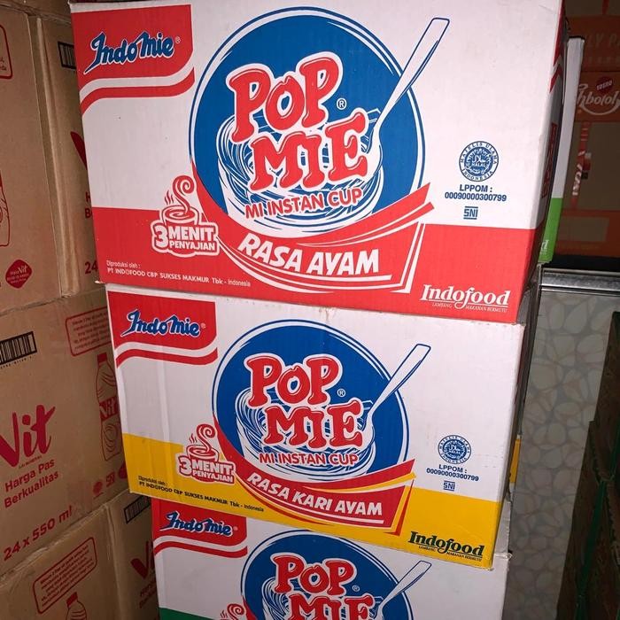 

Ready Indomie Pop Mie Mi Instant Cup 1 Dus Isi 12 Cup Rasa Kari Ayam