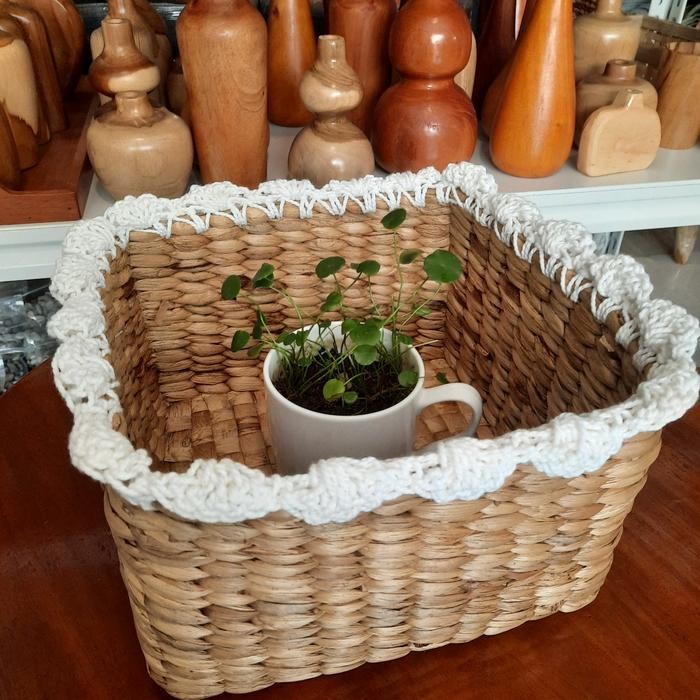 Terlaris Kotak Anyaman Eceng Gondok / Keranjang Eceng Gondok Kgr01 Size L