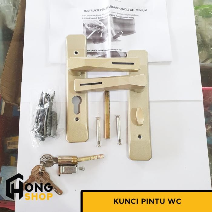 Pintu Kamar Mandi Aluminium 70X200 Kumo Minimalis -- Teak Brown