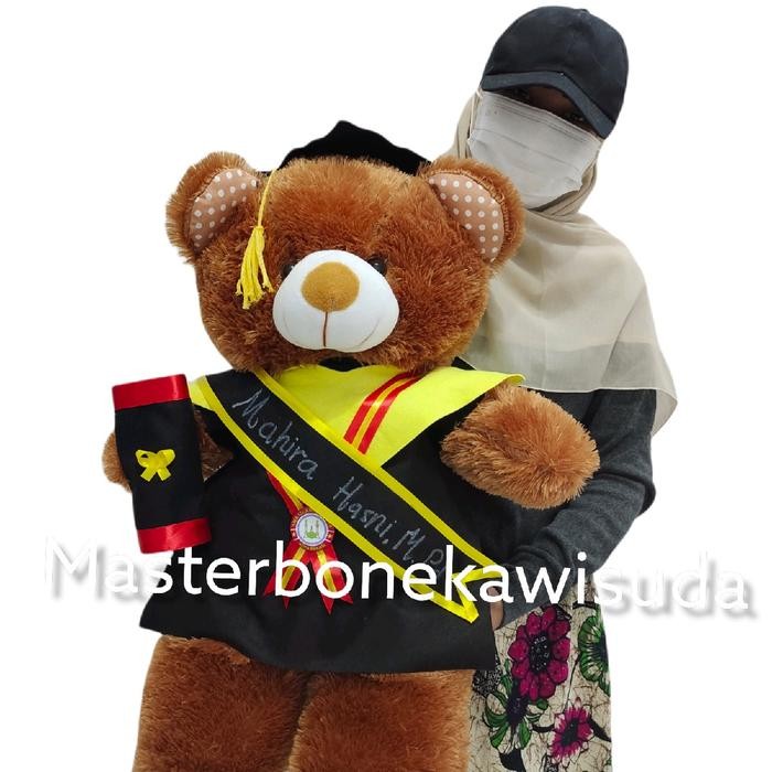 boneka wisuda 75 CM BONEKA WISUDA JUMBO SELEMPANG BERUANG TEDDY BEAR / KADO WISUDA / HAMPERS WISUDA