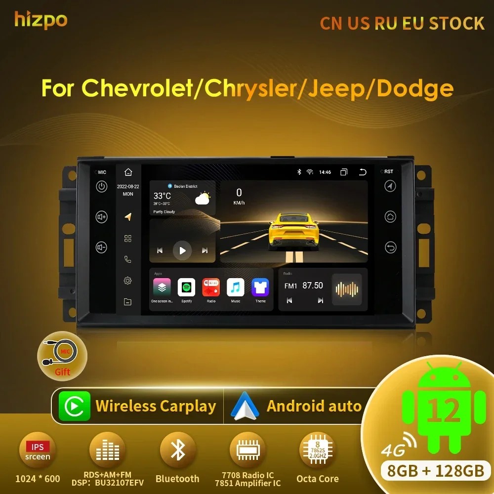 Hizpo 7 Inch Android Car Radio For Jeep Cherokee 2009 2008 2010
