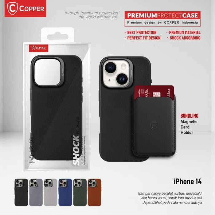 Iphone 14 - Copper Slim Case + Magnetic Card Wallet Promo