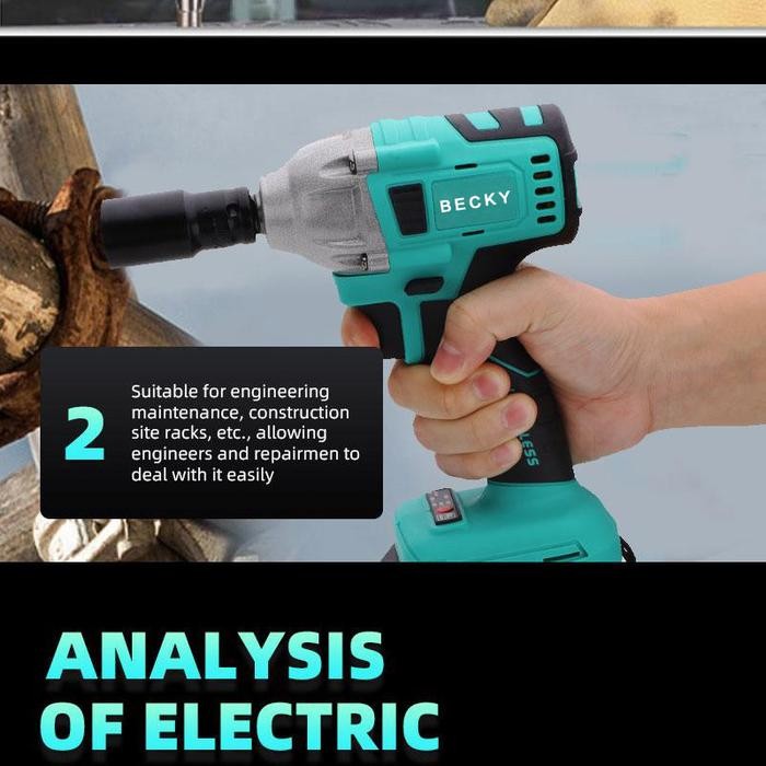 Impact wrench Cordless 188V 560N/M 2 baterai mesin impact buka baut bor impact baterai inpek pembuka