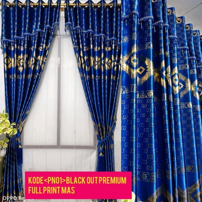 Gorden Blackout poni pelangi PN01 tebal smokring Renda Vitrase