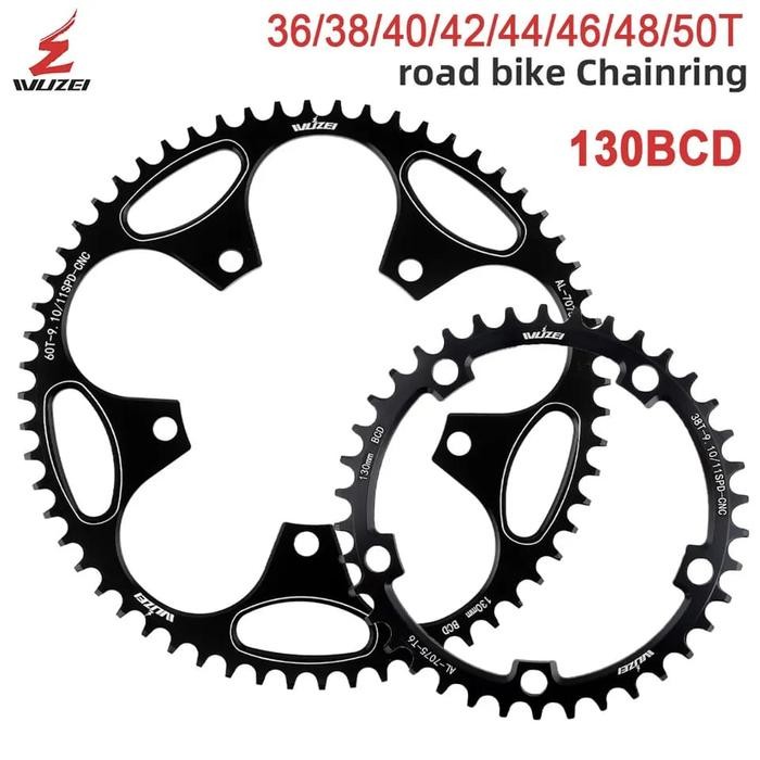 Chainring Wuzei 130 BCD 38T 40T 42T 44T 46T 48T 50T 52T 54T 56T 58T 60T BCD Narrow Wide 130 Alloy