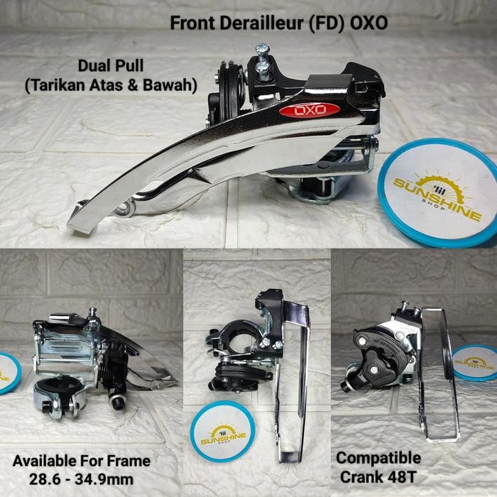 FD Crank 3 Speed OXO Dual Pull Tarikan Atas Bawah Max Chainring 48T