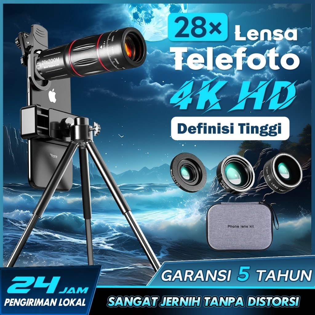 Apexel Lensa 28X Lens Kamera Tele Universal Handphone Hd Ponsel Lensa Apexel 28X Lensa Apexel 18X25