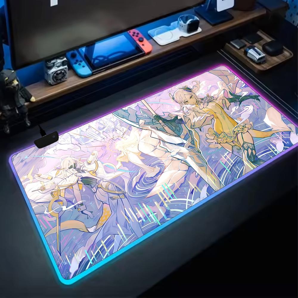 Super Alchemy Stars Mouse Pad Anime Gaming Mouse Pad Led Table Pads Backlit Rubber Desktop Xxl Rgb