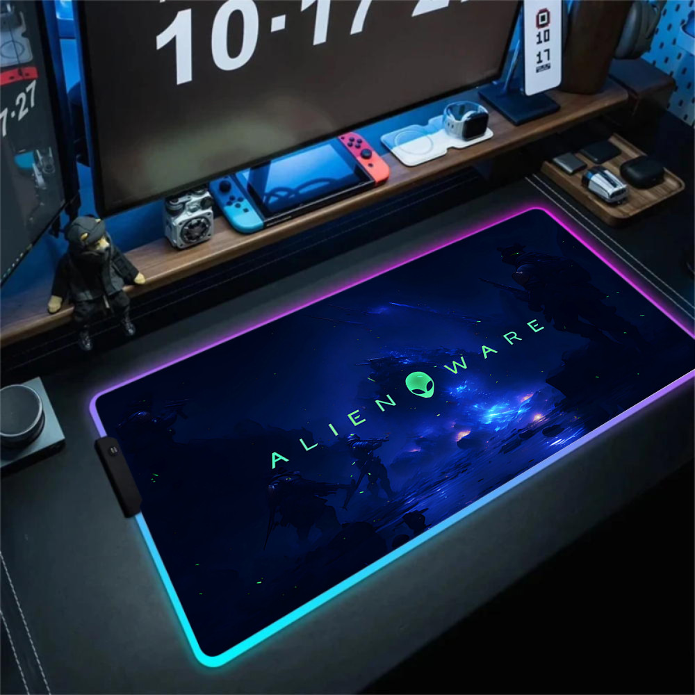 Xxl Large Pc Gamer Keyboard Desk Mat 900X400 Rgb Alienware Gaming Mouse Pad Led Computer Accessories