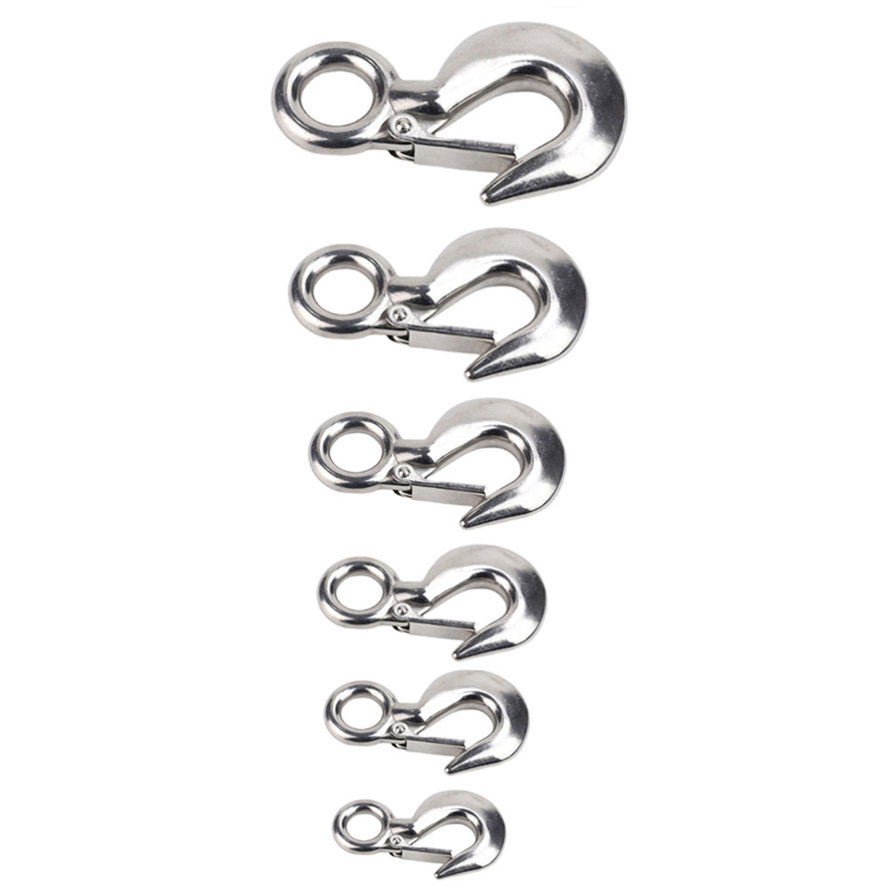 1pcs 0.5T-3T 304 Stainless Steel Lifting Hook 6 Sizes Optional For Cargo ships, yachts, mountaineeri