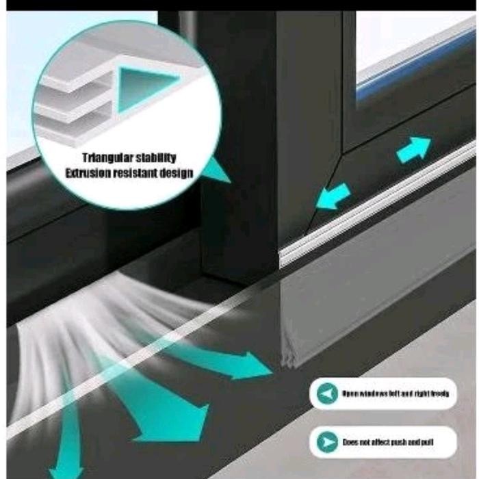 Top silicone penutup celah bawah pintu jendela sela silikon sliding