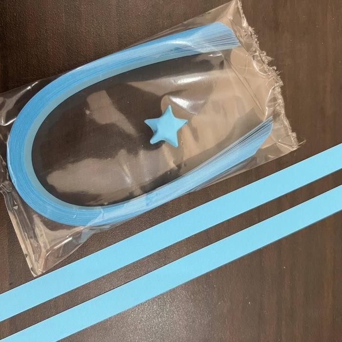 SIAPKIRIM Kertas Bintang Pastel Blue Star Paper Lipat Motif Pastel Macaron quilling quiling