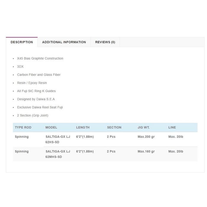 Sale Terbatas Daiwa Saltiga Gx Lj 62Hs 62Mhs Joran Light Jigging Aman