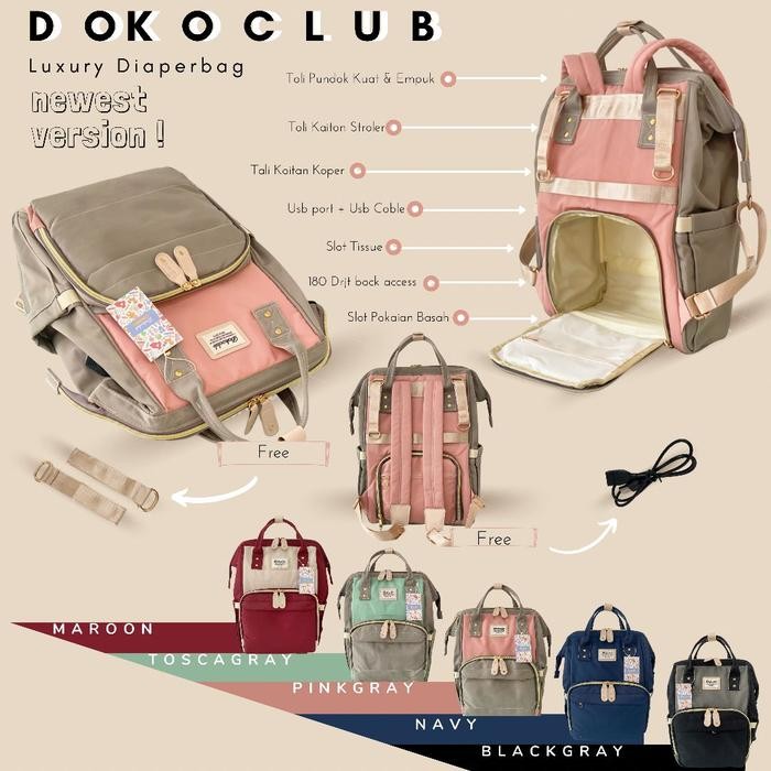 TAS DIAPER / TAS BAYI DOKOCLUB DIAPERBAG (LUXE SERIES) Bag Bags
