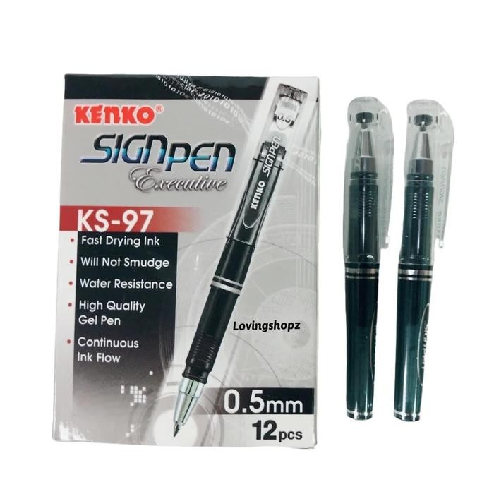

Bentley - Pulpen Gel Kenko Sign Pen Ks-97 0.5 Mm - Harga Per Lusin Warna (Hitam/Biru)