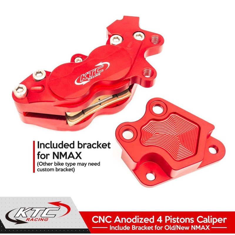 Kaliper ktc racing 4 piston full Cnc Nmax new Nmax old kaliper depan ktc tacing n-max