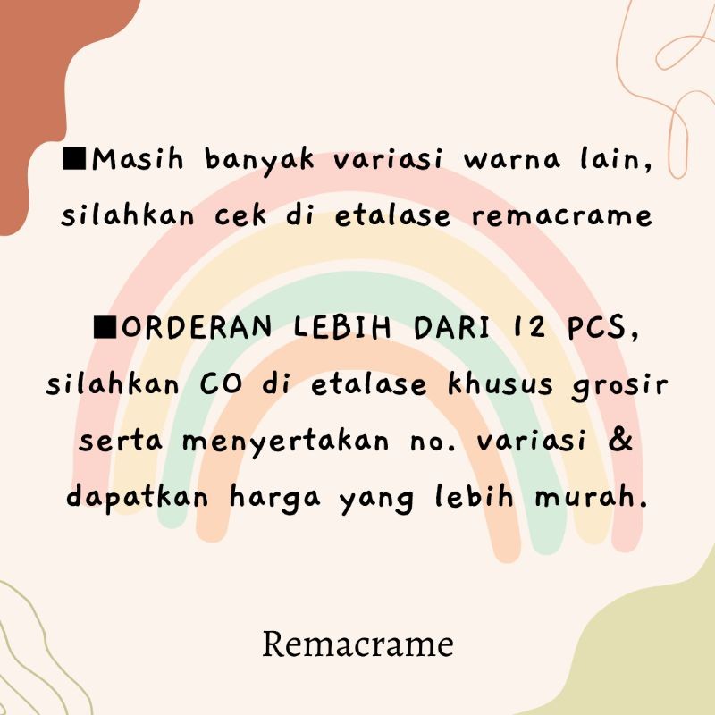 Eleganterra Macrame Rainbow Pelangi Home Decor Dekorasi Hiasan Dinding Large Size