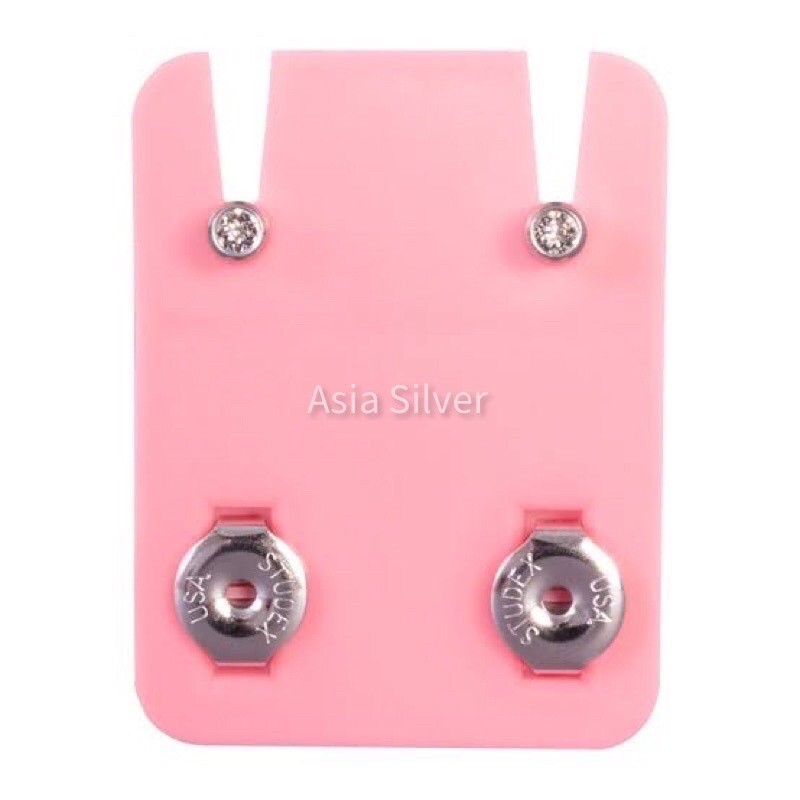 Anting Studex Tindik Bayi & Dewasa Gold dan Silver Ukuran Mini Mata Putih Asli USA Per Pcs - Anting