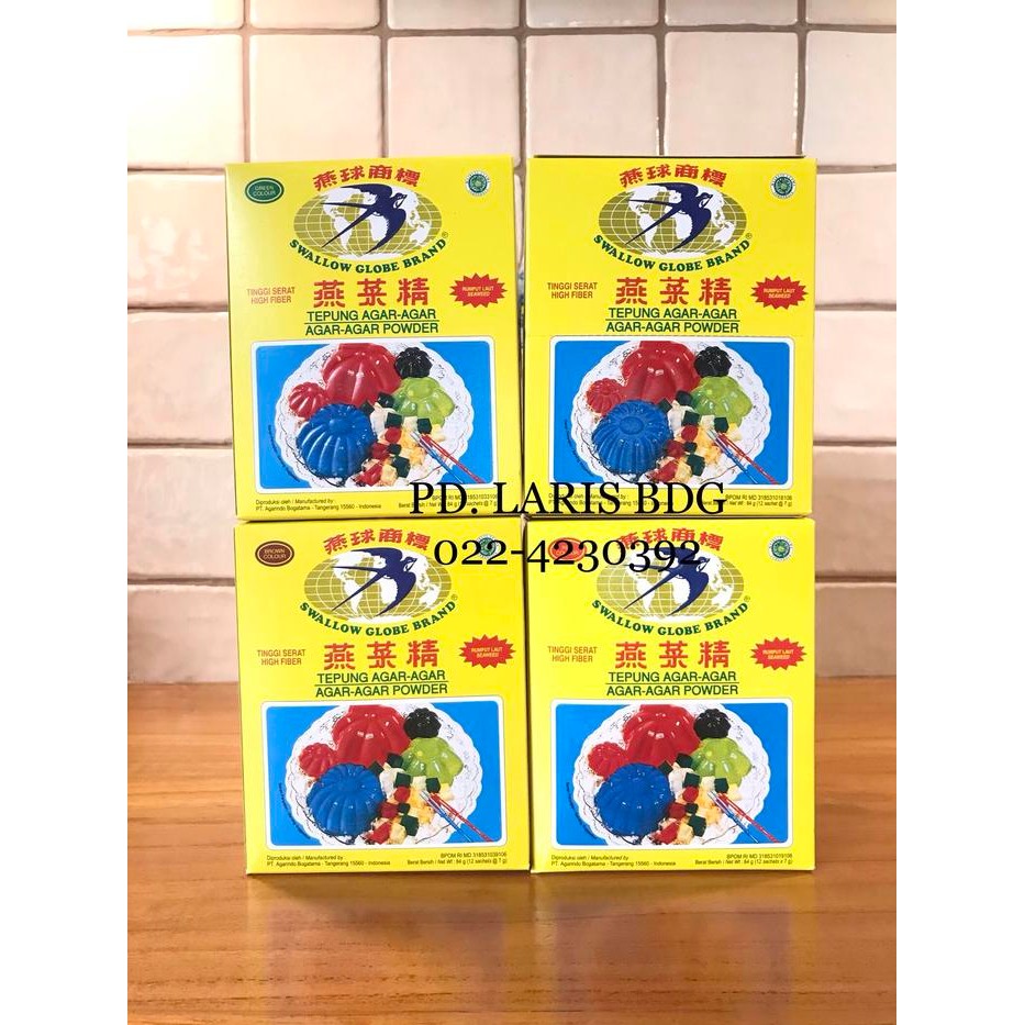 

JTTOP" AGAR AGAR POWDER SWALLOW GLOBE PUTIH 12X7GR