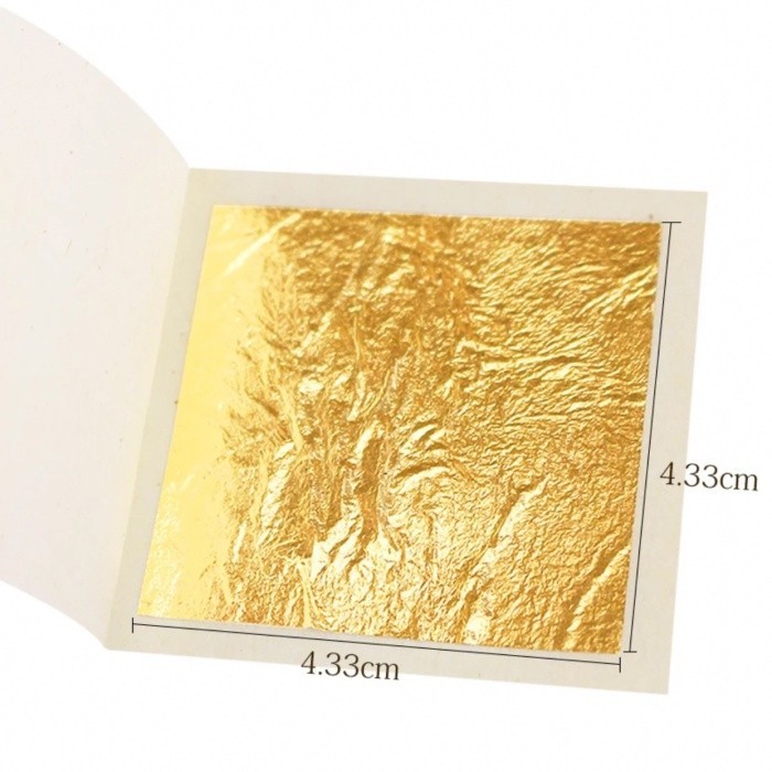 

JTTOP" EDIBLE GOLD LEAF FOIL SHEET 4,3 X 4,3 CM KELIPATAN 10
