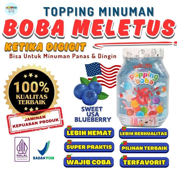 

JTTOP" POPPING BOBA RASA BLUEBERRY 500 GRAM TOPPING MINUMAN