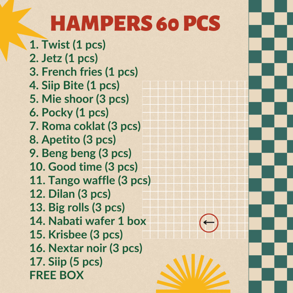 

Mamam_Asoy Hampers/Paket Snack/Snack Box Kado Isi 60 Pcs