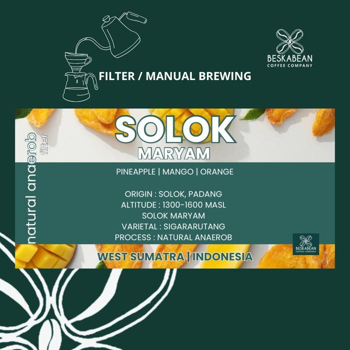 

Kopi Solok Maryam Beskabean Natural anaerob