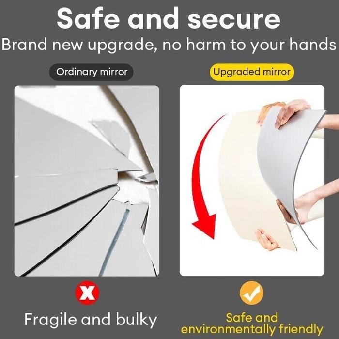 Cermin Full Body Cermin Acrylic Plastic Stiker Tempel Cermin Kamar