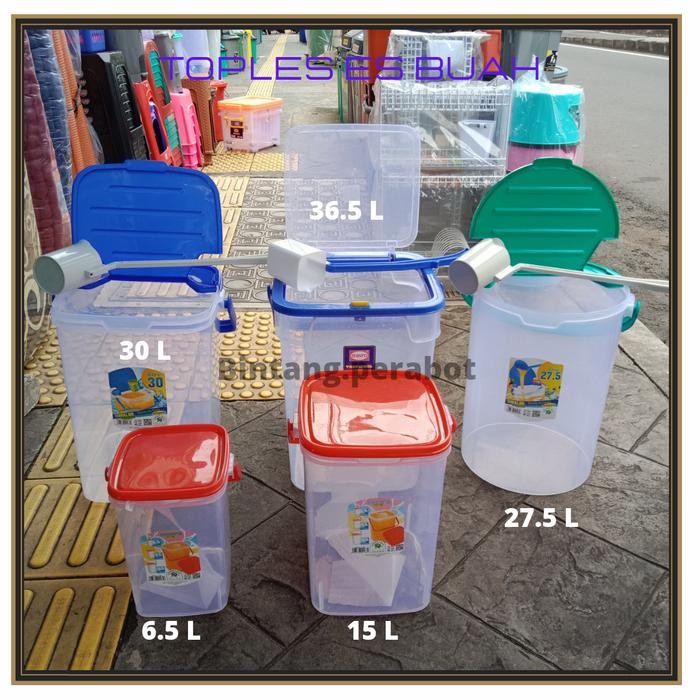 Toples Es Buah + Gayung / Toples Es Kelapa / Aquarium Es Buah