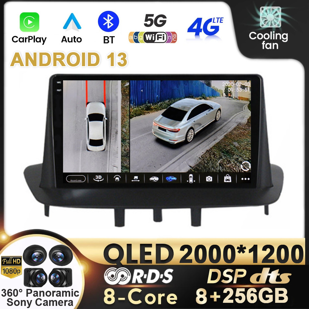 Car Radio Android 13 For Renault Megane 3 Fluence Samsung SM3 2008 -