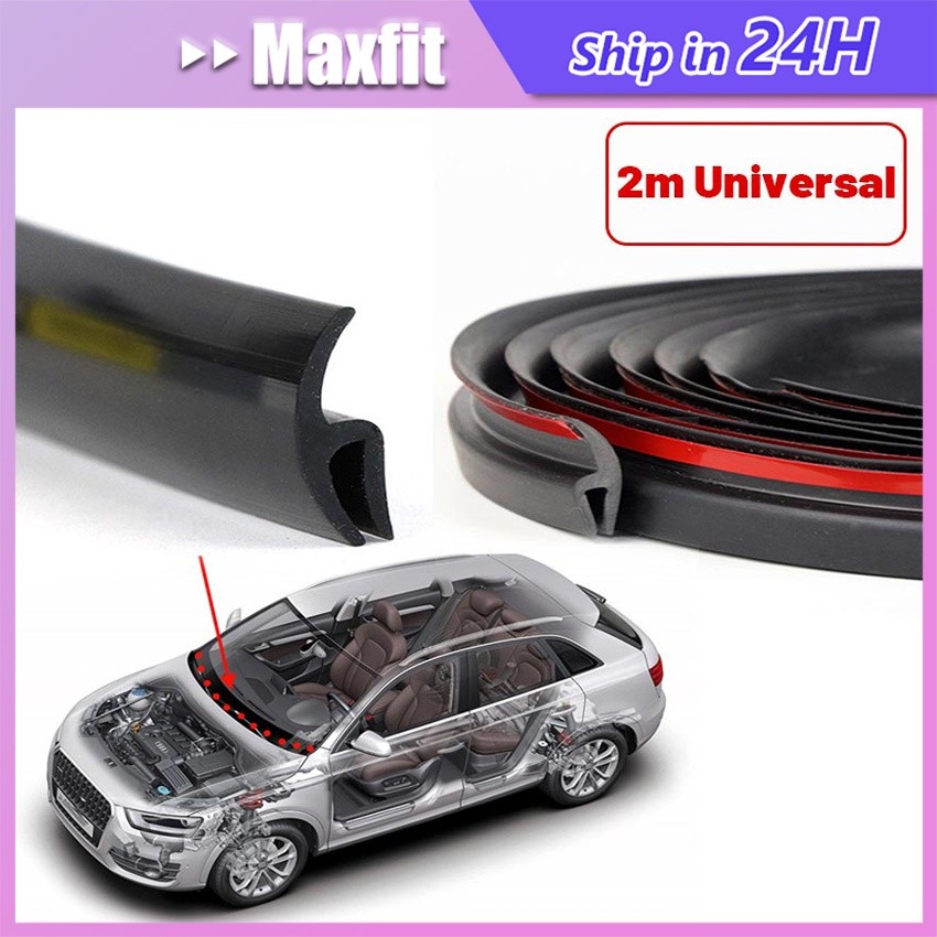 2M Seal Strip Karet Kaca Depan Mobil U Shape Pelindung Lis Karet Kaca Mobil Universal