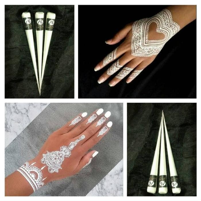 LANGSUNG GAS.! HENNA WHITE PUTIH BODY PAINTING WATERPROOF
