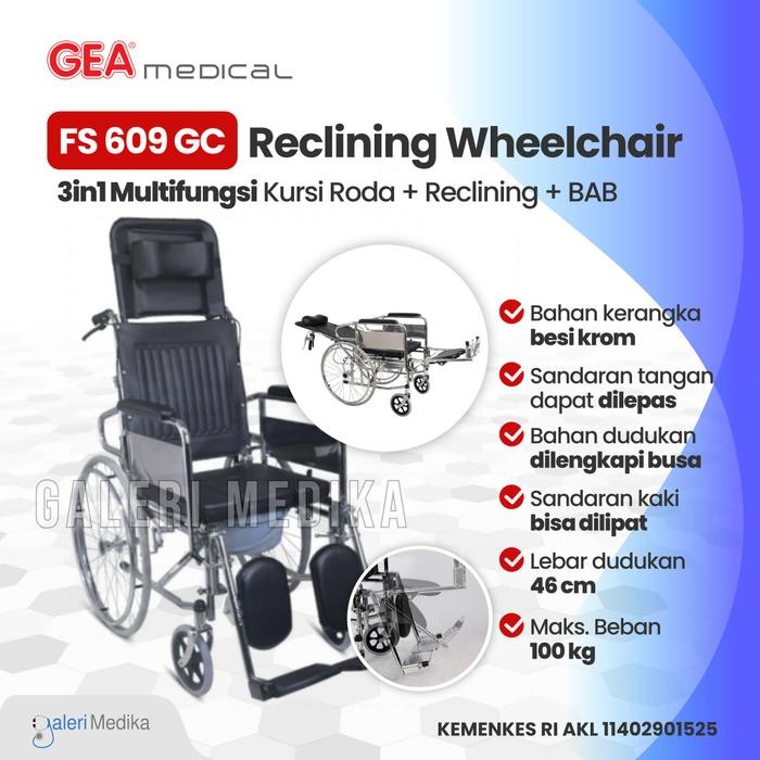 Kursi Roda 3in1 / 3 in 1 GEA FS 609 GC