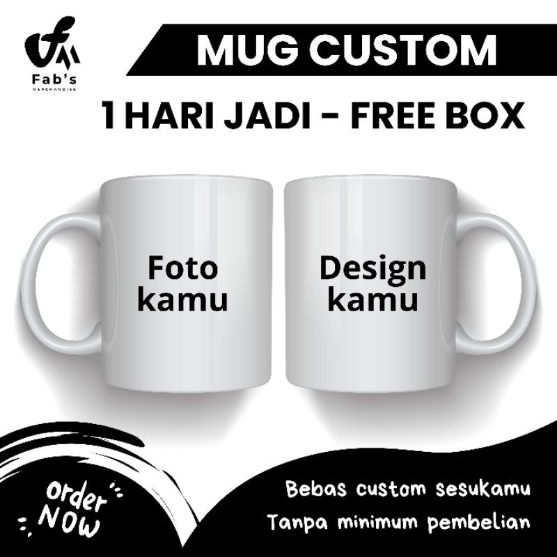 FLASH SALE MUG CUSTOM CETAK DESIGN FOTO DAN TULISAN / KADO HADIAH SOUVENIR HAMPERS GELAS