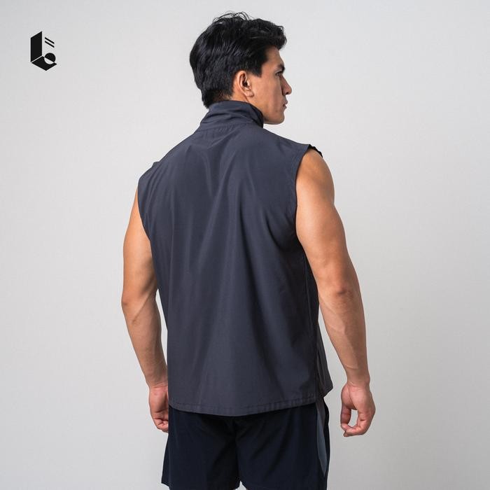 Terlaris Lockerwear Jaket Vest Windbreaker Sport Kaos Sleeveless Baju Tanpa Lengan Pria Olahraga Gym