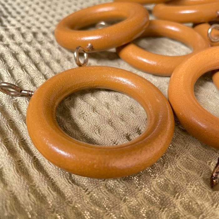 PREMIUM Ring kayu / cincin kayu rel (untuk rel gorden, BAHAN kayu)