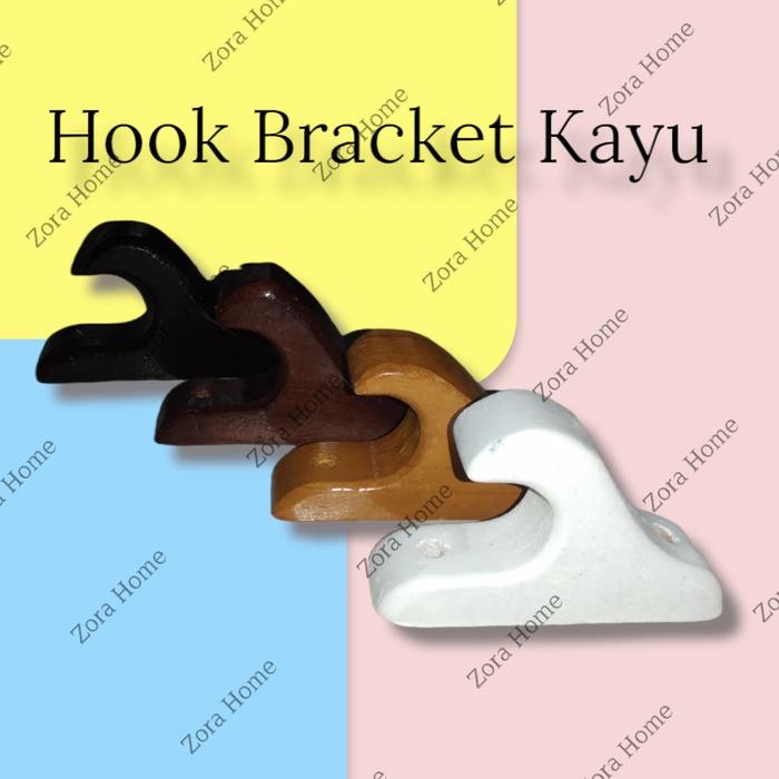 PREMIUM Bracket Kayu Hook pegangan rel kayu gorden