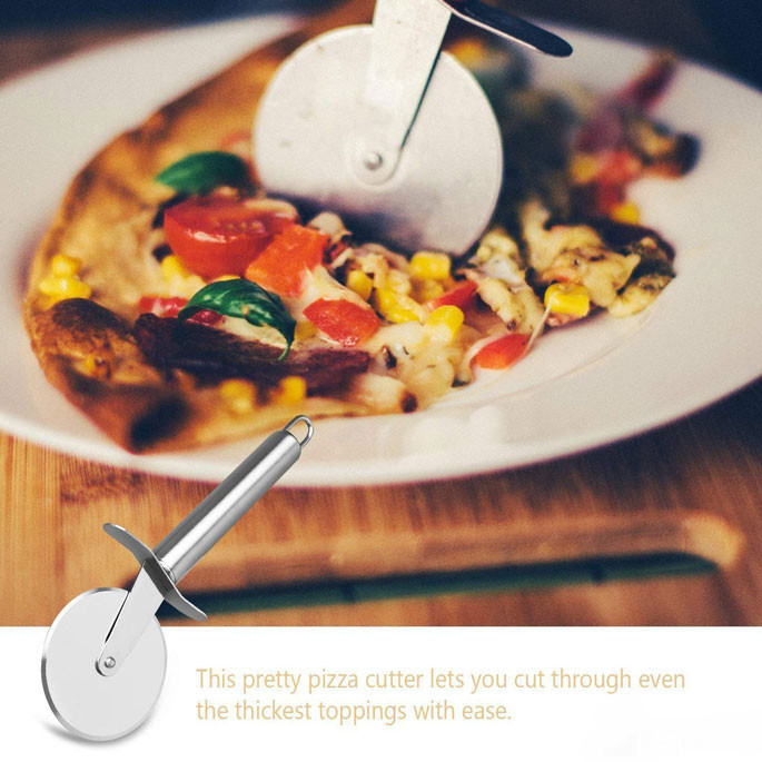 

Alat HyhXQ Pisau Pemotong Kue Pizza Roller Cutter Stainless Steel - CJ360 Potong