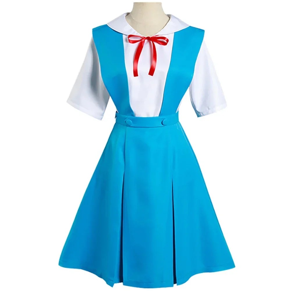 Rei Ayanami Cosplay Kostuum Asuka Langley Soryu Cosplay Meisje Vrouwen Schooluniform Pruik