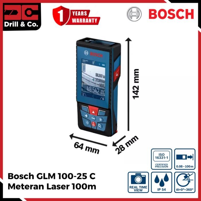 

Bricks - Bosch Glm 100-25 C Laser Range Finder / Pengukur Jarak Laser 100M