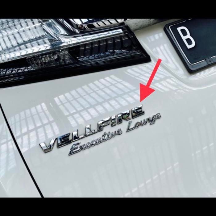 Emblem Vellfire Alphard executive lounge V6 tulisan warna chrome