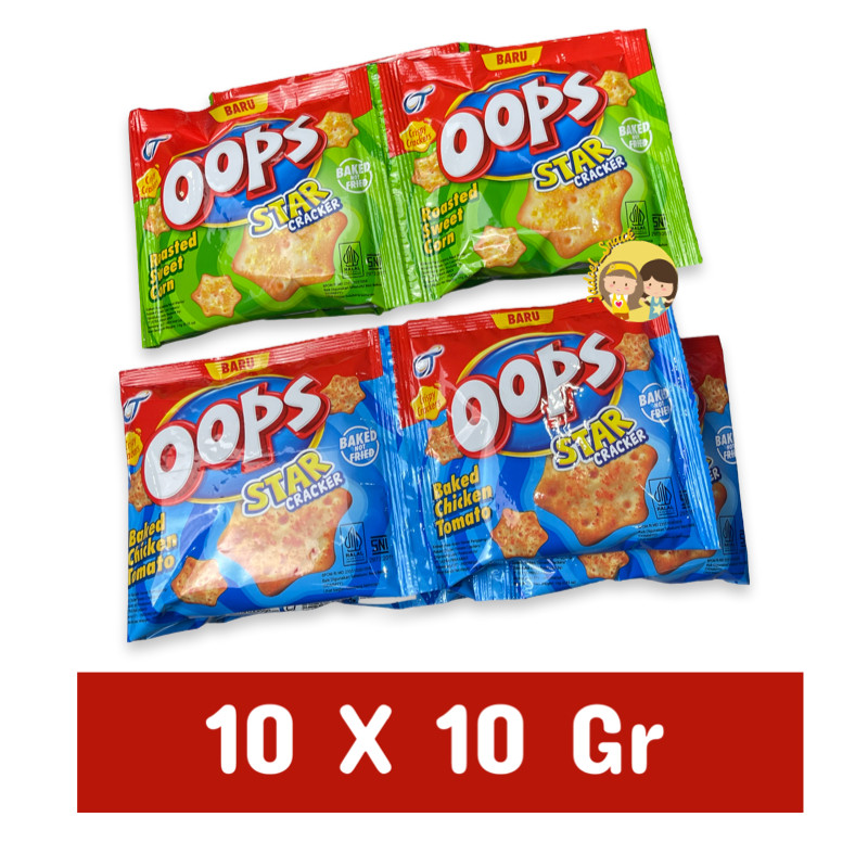 

Desyallshop Oops Star Cracker Baked 10 X 10 Gr Rasa Balado Chicken Tomato Roasted Sweet Corn By