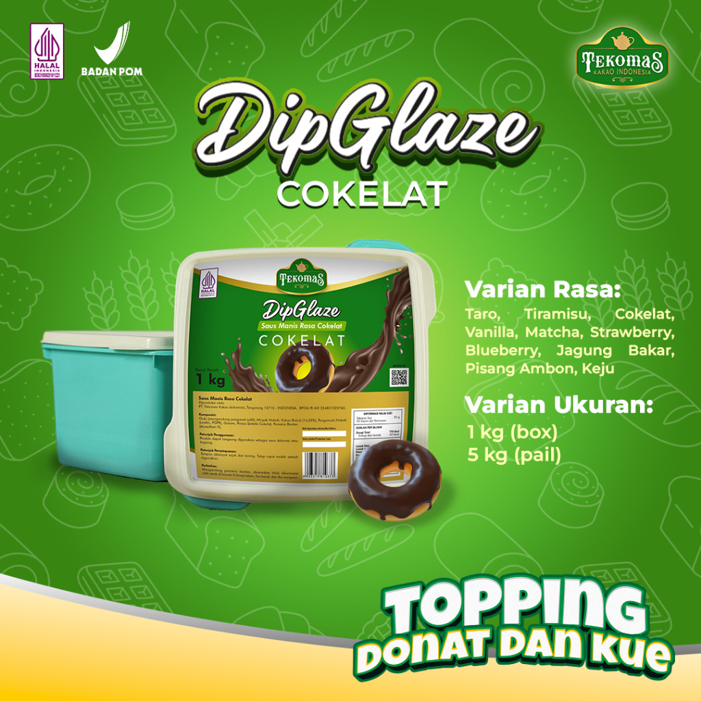 

Andrianbijaksana Tekomas - Dip Glaze Rasa Cokelat/Coklat 1 Kg (Free Spatula) Topping Donut Lumer
